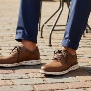 Lands’ End Sport Oxford Shoes Men’s 9.5 Dark Tan Comfort Lace Up NIB